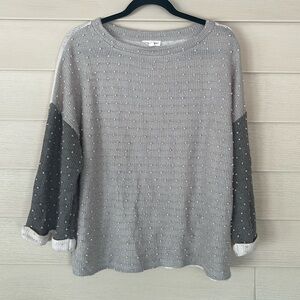 Gray & White Polka Dot Sweater